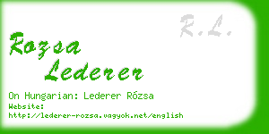 rozsa lederer business card